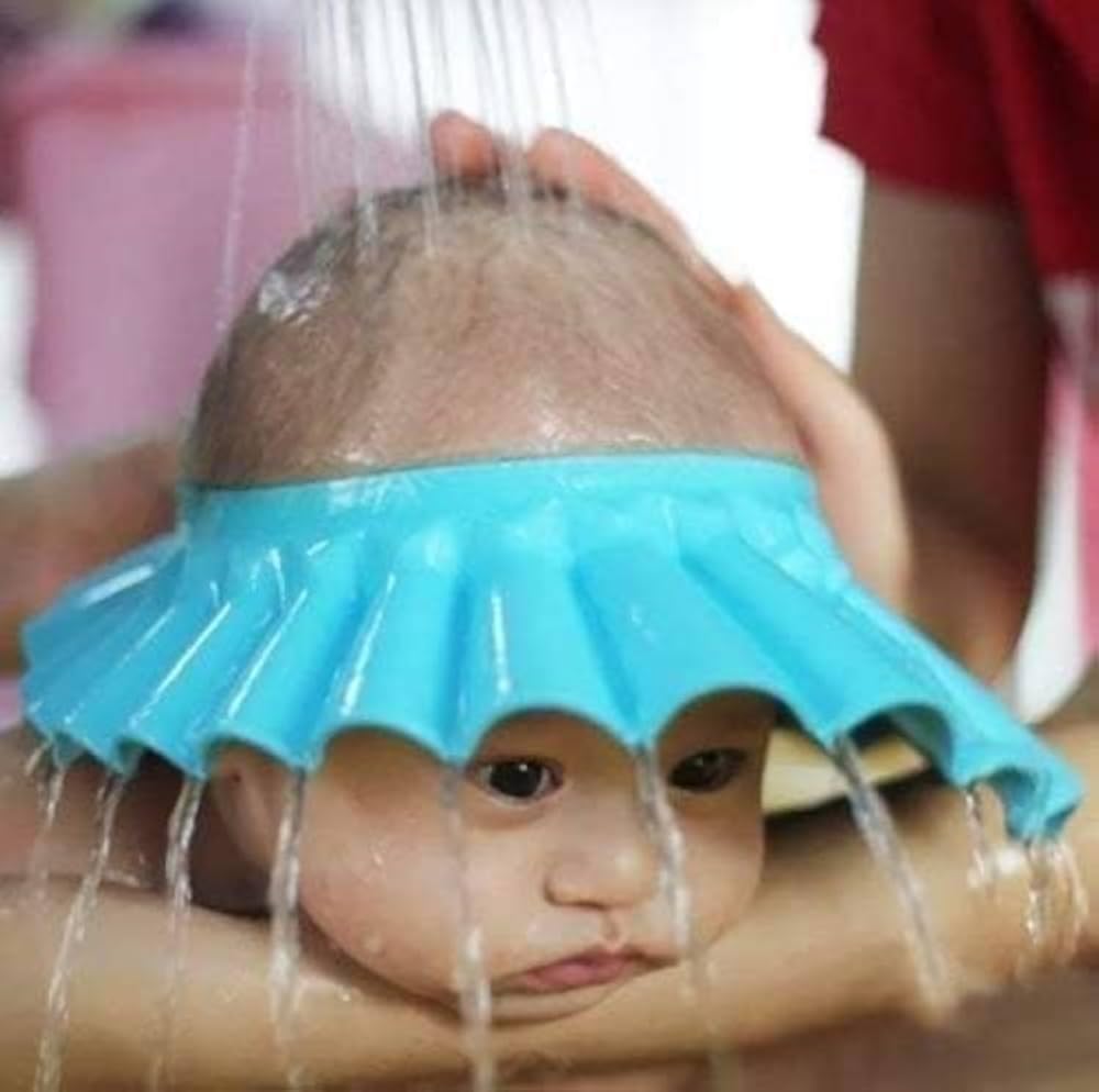 Baby Shower Cap, Adjustable Bath Hat for Infants and Toddlers, Head Protection during Hair Wash, Soft Silicone and EVA Foam Material, Waterproof and Reusable-image-29