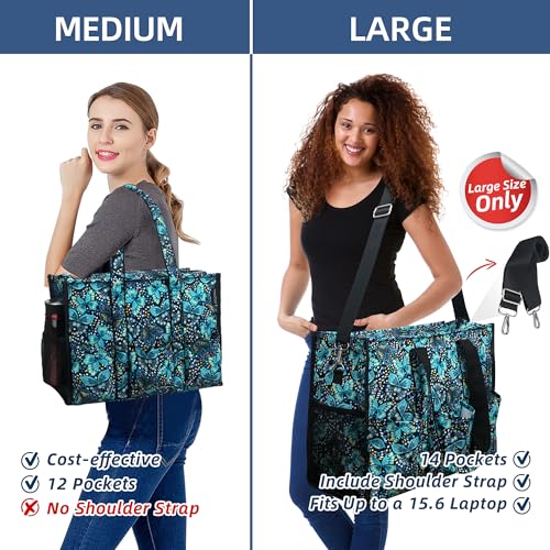 Image of Nurse Bags for Work Nursing Bag Multiple Pockets Waterproof Organizing Zip Top Clinical Bag for Nursing Students Home Health