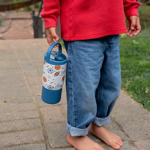 Image of HydroJug Sport 14 oz Insulated Kids Water Bottle with Straw, All-Stars