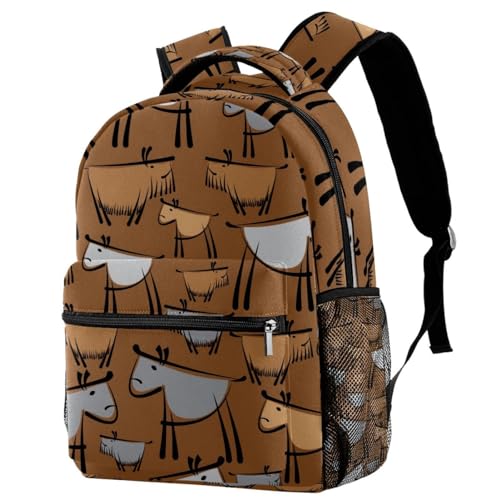 Sac à dos d'école motif chiens 29x20x40cm pour ados et enfants