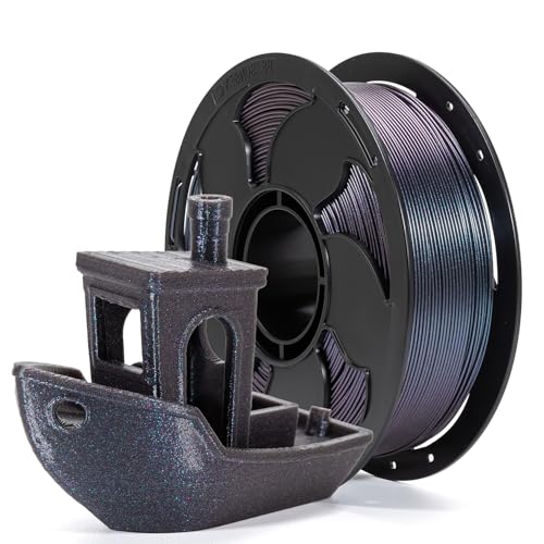 Image of Twilight Black Chameleon PLA 1.75mm 1kg ColorShift Glitter 3D Filament FDM | Glitter sparkle color change Beginner friendly Hide layer lines Low warping No tangle 1kg spool 2.2lb for Printer Bambu Prusa