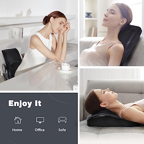 Omassa Back Massager With Heat, Shiatsu Back And Neck Massager, 3D Kneading Deep Tissue Massage Pillow For Neck, Back, Shoulder, Muscle Pain Relief, Gifts For Mom Dad Women Men #TOP6