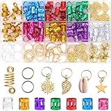 SVNMU 190pcs Colorful Hair Jewelry for Women Braids Dreadlock Locs,Multicolor Metal Hair Charms Accessories Adjustable Hair Cuffs Coils Clips Rings Beads Braiding Decoration