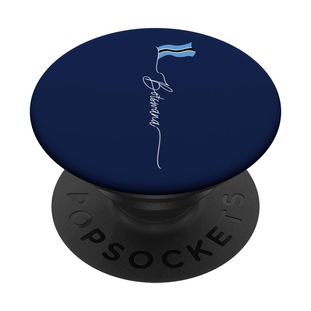 Botswana flag, Gaborone, Motswana Patriotic Flag PopSockets Swappable PopGrip, Black