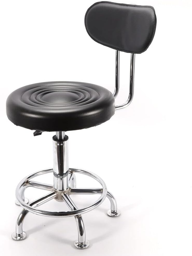 Adjustable Height Bar Stool Round Rolling Stool Black Shop