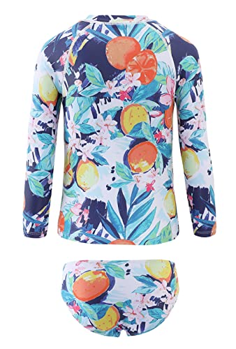 Image of Girls Long Sleeve Rash Guard Set Tie Dye Bathing Suits Two Piece Swimsuits for Kids Swim Shirts 3-16 Years