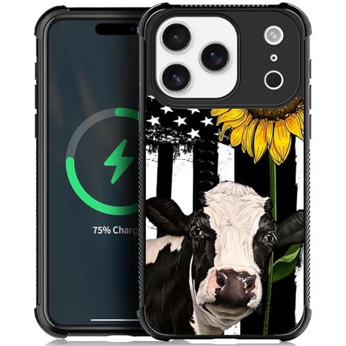 Protection iPhone Nmasd Pro rigide MagSafe coque antichoc design vache