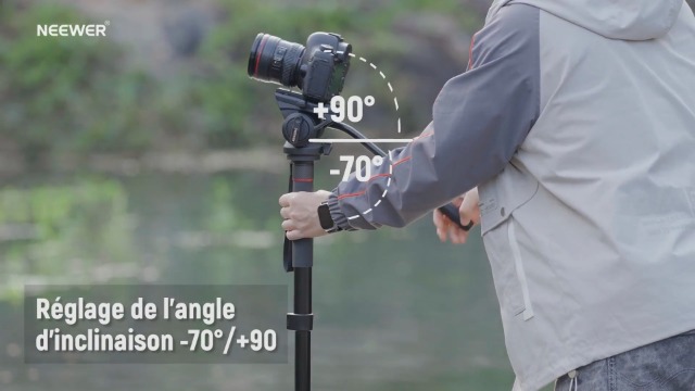 Monopode Neewer GM76 Avec Tête Fluide - Pour Appareil Photo - Hauteur Max 179cm - Charge 6kg