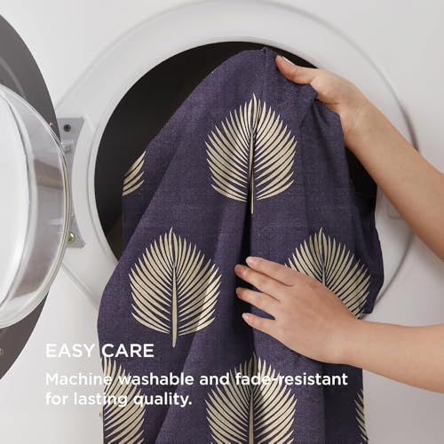 Image of HOMEKART Leaves 180 Tc Ultra Super Soft Cotton Feel Microfiber Double Bedsheet with Two Pillow Covers for Your Bedroom (90x88 Inches, Violet)