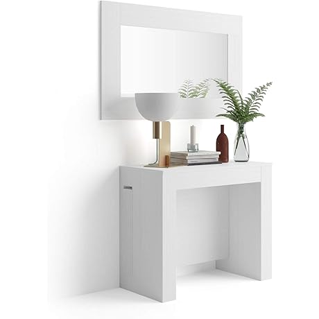 Mobili Fiver, Extendable Console Table with Extension Leaves Holder