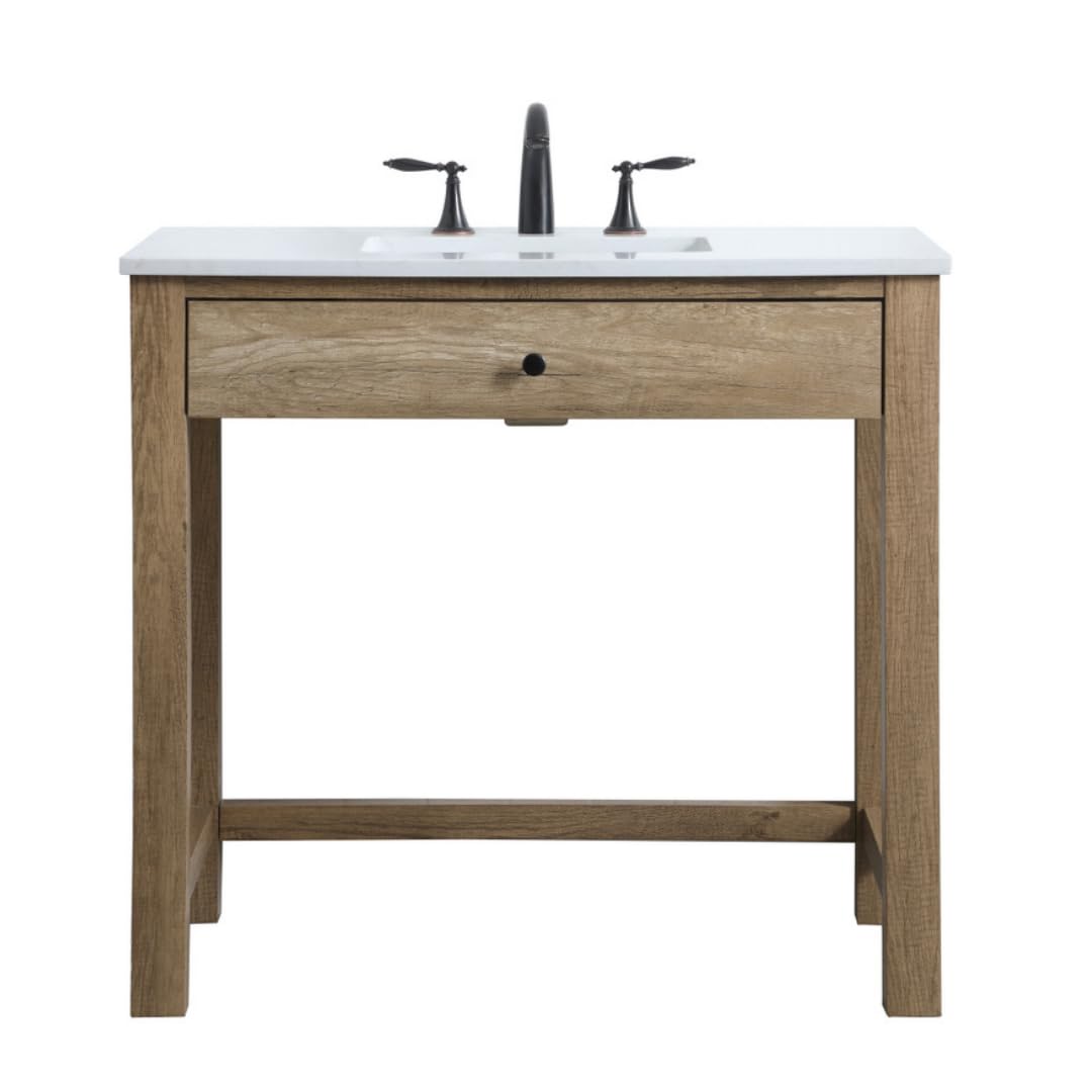 ARS Concepts 36 Inch ADA Compliant Bathroom Vanity in Natural Oak