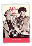 NobleWorks - Funny Anniversary Greeting Card - Romantic Spouse Humor, Married Couples Anniversary Notecard - Stick It Out C7347ANG