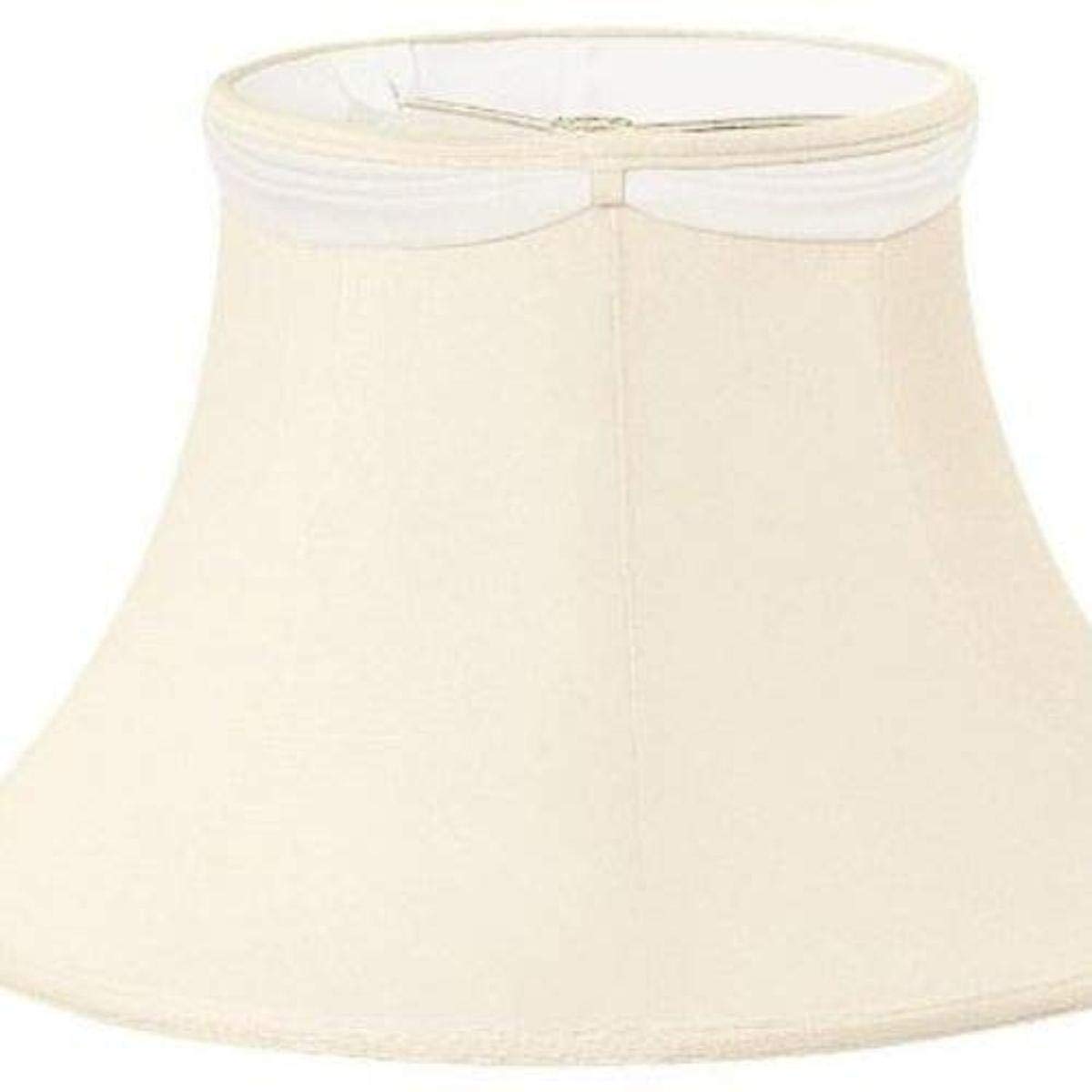 Royal Designs Draped Shallow Bell Designer Lamp Shade, Eggshell/Ivory, White, 13 x 19 x 11.25