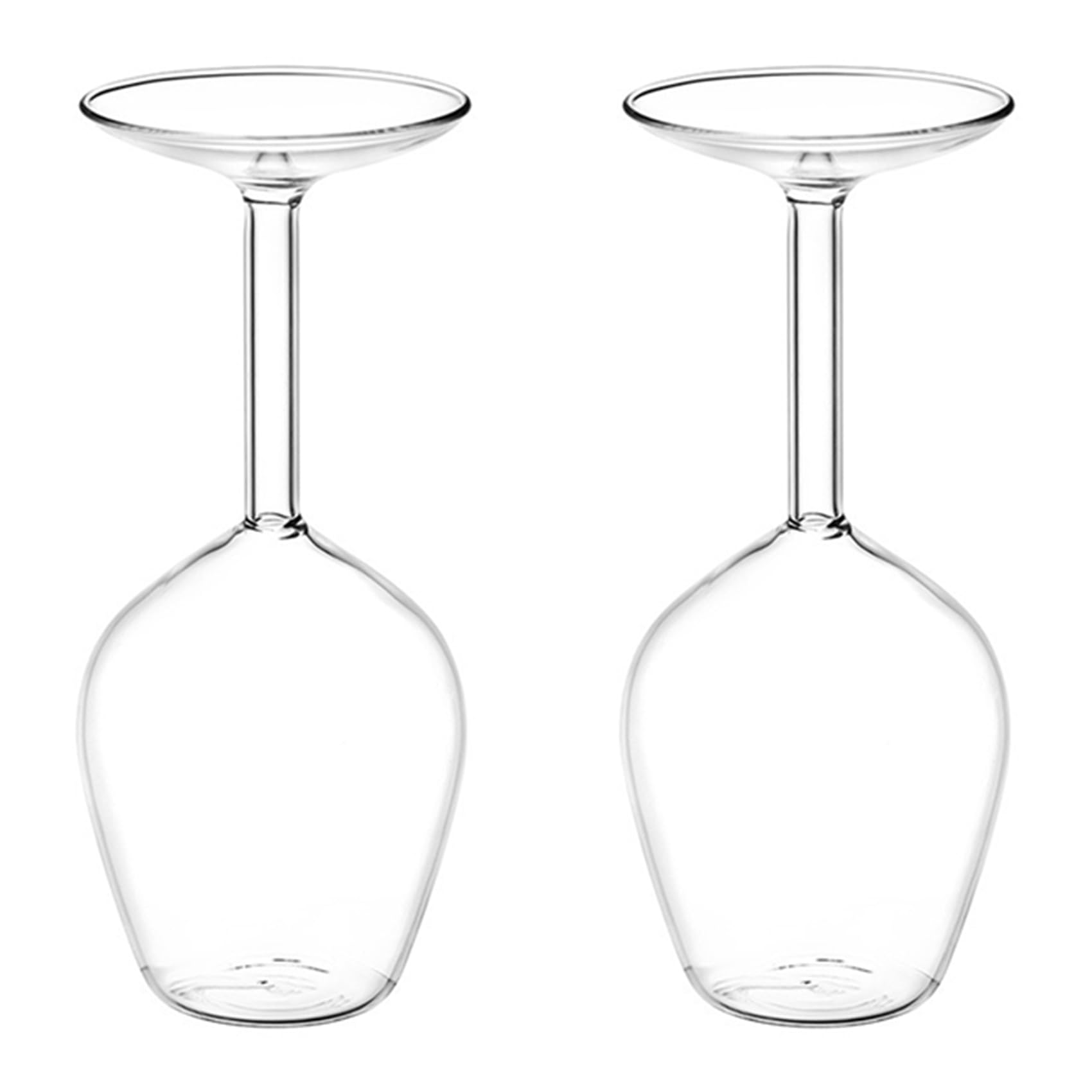 VIOPDER 2X Long Stem Upside Down Wine Glass Funky Stemmed Wine Glasses Upside Down Long Stem Wine Glasses