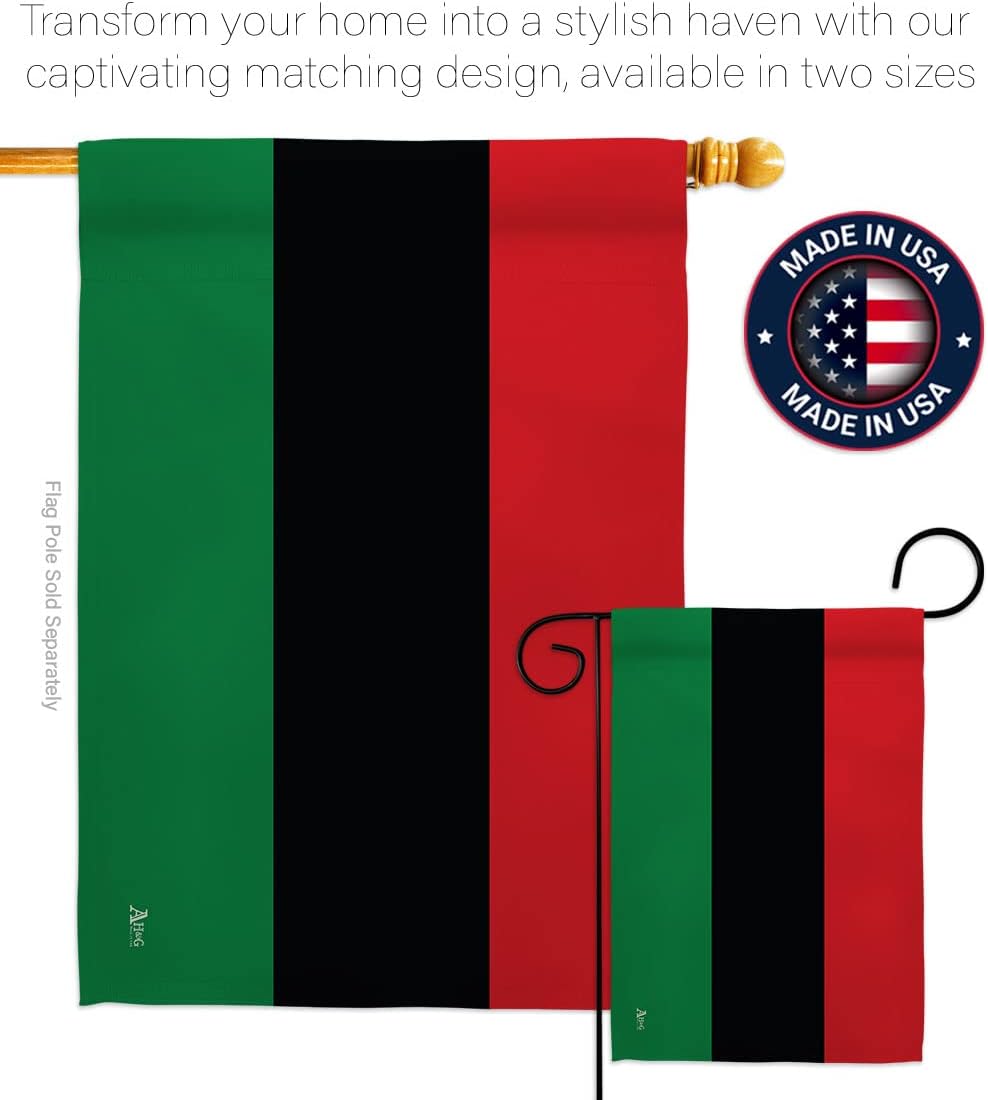 African American House Flag - Set Regional Nationality Nation International World Country Particular Area - Decoration Banner Small Garden Yard Gift Double-Sided Made in USA 28 X 40
