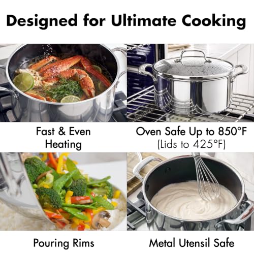 Image of OXO Hybrid Nonstick Stainless Steel 8QT Stockpot with Lid