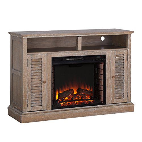 Southern Enterprises Antebellum Electric TV Stand fireplace, Brown