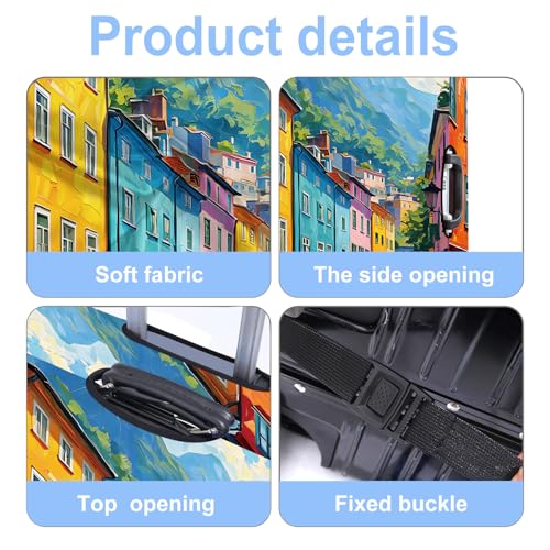 Luggage Cover Elastic Suitcase Cover Protector Fits 20-34 Inch Suitcase Travel Accessories (#22, M(24-26inch suitcase))3