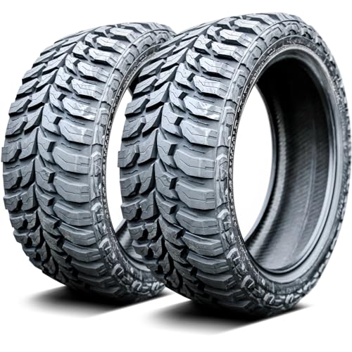 Set of 2 (TWO) Crosswind M/T Mud Off-Road Light Truck Radial Tires-33X12.50R22LT 33X12.50X22 33X12.50-22 109Q Load Range E LRE 10-Ply BSW Black Side Wall
