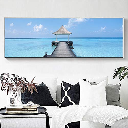 Broderie Diamant Toile Anti Pli Image Mer Grand Format Décoration Mur