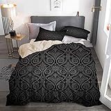  Knncch Ensembles de Housse de Couette légers, Motif Baroque Antique avec Ombre légère Style vénitien Gothique Victorien, Ensemble de literie imprimé 3D décoratif avec 2 taie d\'oreiller