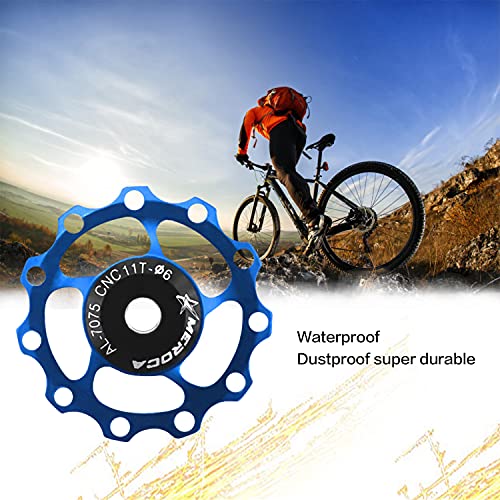 2Pcs Bicycle Rear Derailleur, Derailleurs, Jockey Wheel Bike Guide Roller Pulley, Ceramic Bearings, Bicycle Derailleur Accessories 11T (Blue) #TOP3