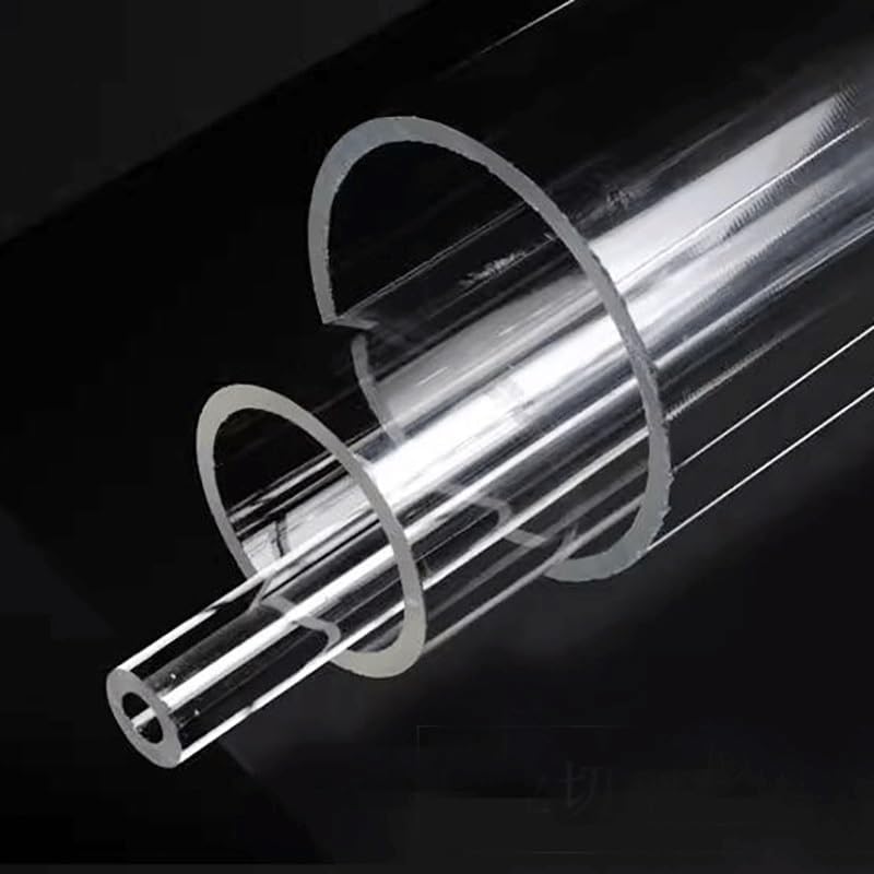 Acrylic Pipe Transparent Tube Hollow Duct PMMA, for DIY Projects Water Cooling System Plumbing(28x24x500mm)