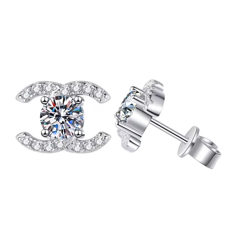 1 karaat moissanite (lab diamant) oorbellen | 925 sterling Zilver, 18k