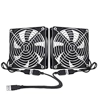 GDSTIME 2連 12025 120mm x 25mm 5V DC USB 冷却ファン、ケースファン 軸流ファン 換気扇 卓上扇風機 多用途扇風機 DIY FAN