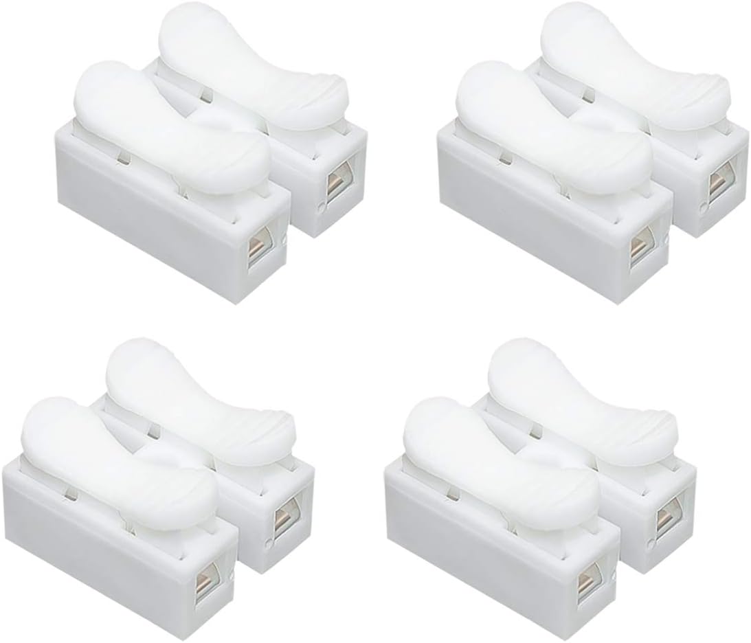 30pcs White No Solding Welding Quick Cable Wire Connector No Screw Terminal Spring Clamp (2 bit)