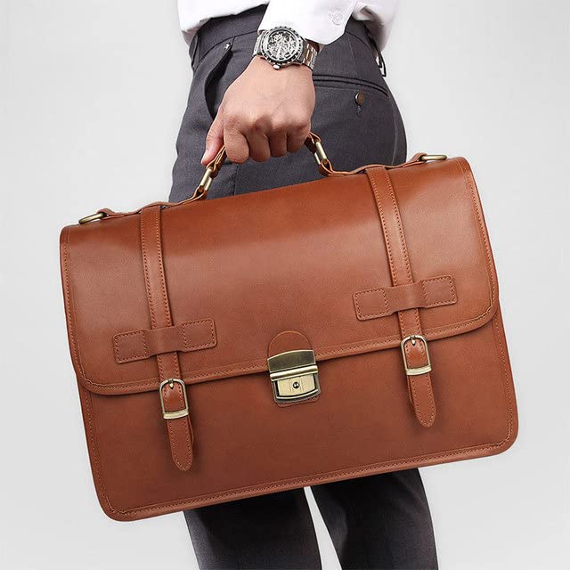 Generic Mens Leather Briefcase Tote Bag, Leather Satchel Business Laptop Bag, Mens Leather Document Bag2