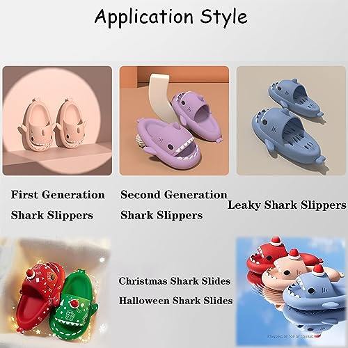 Spooky Shark Slides Glow in The Dark Halloween Shark Slides Christmas Shark Slides Halloween Shark Shoes Santa Shark Slides Slippers for Women Men3