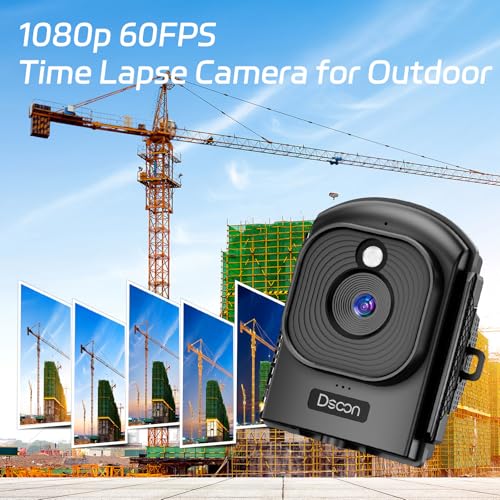 Image of Dsoon Time Lapse Camera,1080P FHD Timelapse Camera Outdoor Construction Recording,180-Days Standby,110 Wide Angle & 2.4 inch LCD Screen,IP66 Waterproof,Multiple Modes,Includes 64GB TF Card