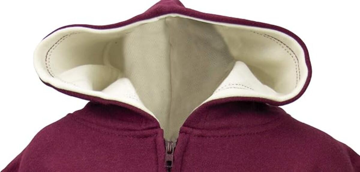 Oxford University OU129 - Sudadera con capucha y cremallera para niños, color granate Rojo rojo (Maroon) 9-10 Años