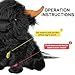 Tonpect Highland Cow Stuffed Animal with Mooing Sound, 9 inch Black Colored, Farm Cow Toy for Boys Girls Gift Decoration