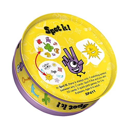 Spot It! Classic Card Game | Game For Kids | Age 6+ | 2 To 8 Players | Average Playtime 15 Minutes | Purple And Yellow Packaging | Made By Zygomatic #TOP2