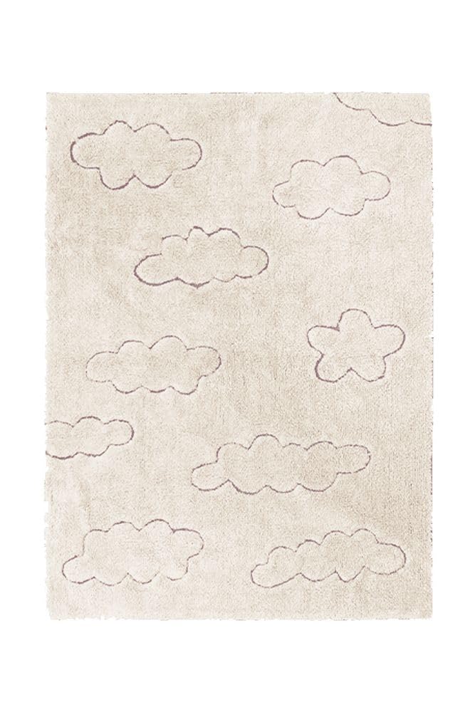 Lorena Canals - Waschbarer Teppich für das Kinderzimmer. Kollektion Rugcyled Wolken in Naturfarbe - handgefertigt mit natürlicher Baumwolle und ökologischen Farbstoffen - Größe: 120x160 cm.