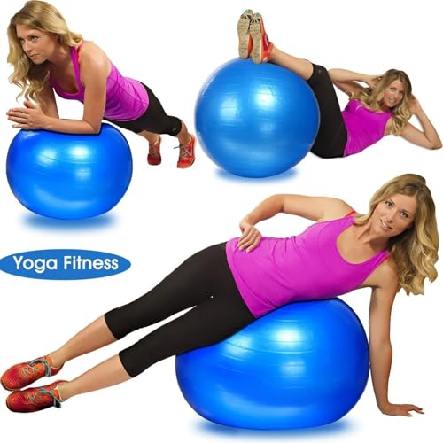 LIZZIE JACOBS Gym Ball Exercise Fitness Swiss Yoga Pregnancy Birthing Ball Anti Burst and Slip Resistant 65cm Ball With Pump for Yoga, Labour, Pilates, Fitness, Stability - Image 3
