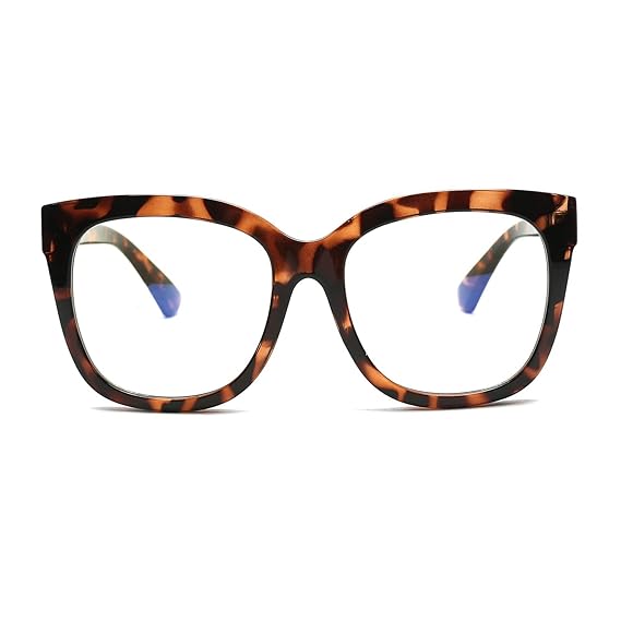 Z?RO D Computer Glasses for Eye Protection Oversized Zero Power Blue Lens Glasses for Computer Large Unisex Blue Light Filter Glasses for Men Anti glare No hardcase 510