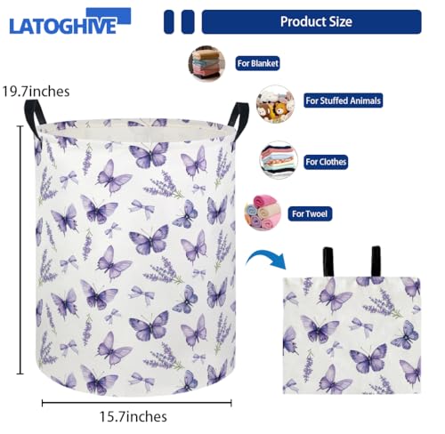 Image of Baby Laundry Hamper kids laundry Basket Waterproof Laundry Bag for Bedroom Clothes Organizer Room Decor(Butterfly)
