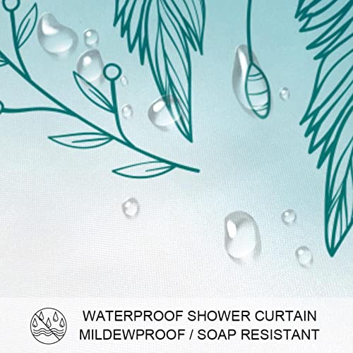 Rideau de douche anti-moisissure étanche Blue Feather Boho pour en finir avec l'eau au sol - 4