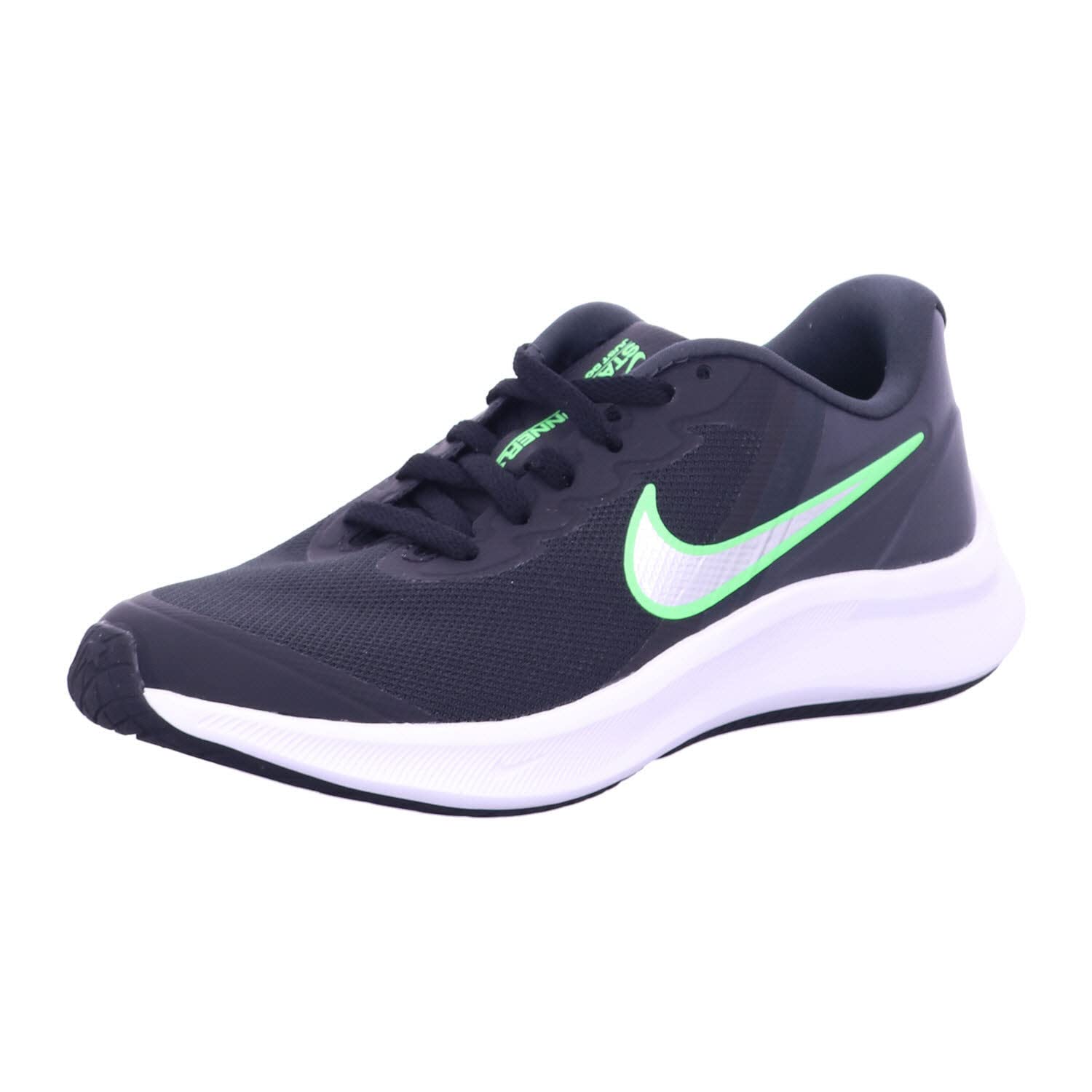 NIKE Unisex Kid's Running Shoes, Black Chrome Dark Smoke Grey Green Strike 01, 37.5 EU