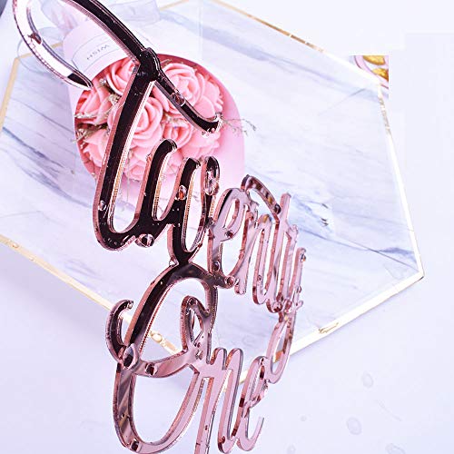 Yuinyo 21Th Birthday Cake Topper Champagne Gold 21Th Birthday Party Decoration Supplies Calligraphy Bling Cake Decoration Sign Party Banner #TOP3