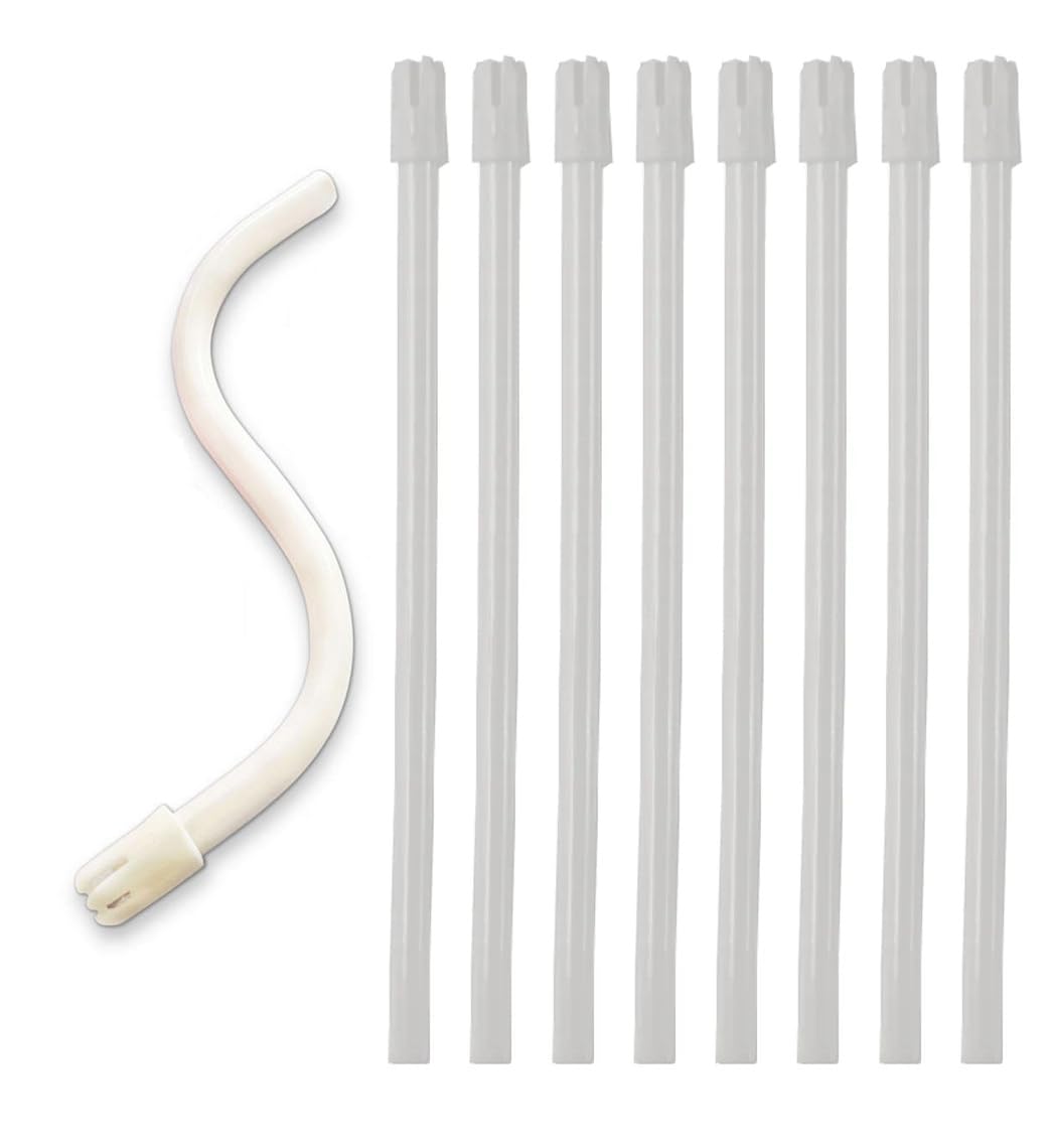 AmeriCan Goods 500/Pack Dental Saliva Ejectors Disposable Premium Suction Ejectors, Flexible Easy Shape & Form Valve Tips Standard Connections (White)
