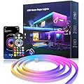 Nexillumi Neon LED Rope Lights 16.4FT, IP67 Waterproof LED Lights for Bedroom Flexible LED Light Strip with Remote and APP Control RGB Lighting Strip for Indoors Outdoors Bedroom Room Home Decor