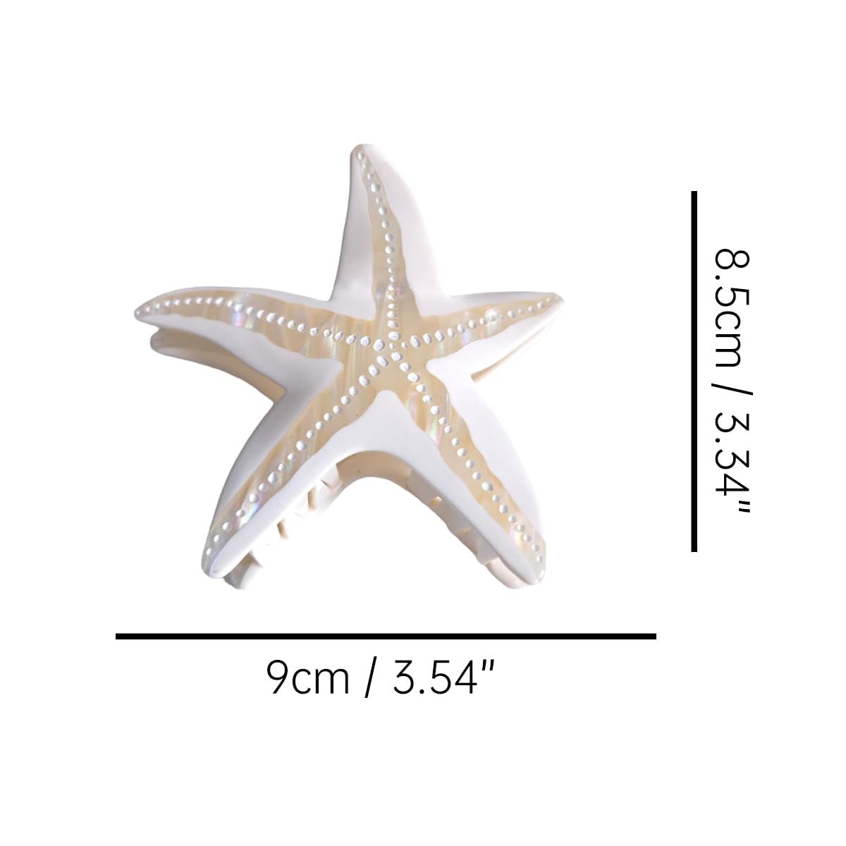 Funny Big Starfish Hair Clip,Acetate Hair Clip,Big Claw Clip for Women,White, 1 Count (Pack of 1) - Image 2