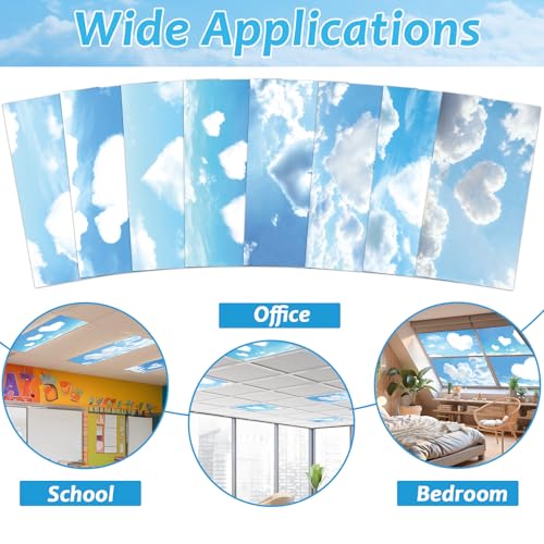 8 Pcs Fluorescent Light Covers with 80 Magnets Decorative for Classroom Ceiling Light 4 x 2 Feet Magnetic Lights Covers Filter Easy Install for Office Hospitals & Home Drop Ceiling Supplies (LOVE) by Wiooffen - Used condition - Image 5