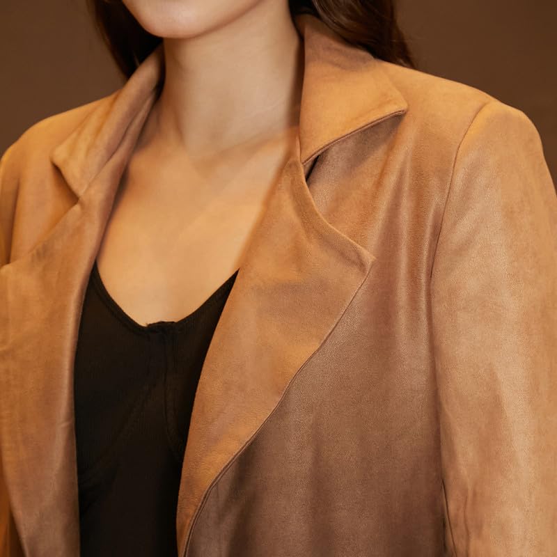 Image of PINACOLADA Women's Double-Breasted Fleece Long Coat for Casual Wear | Lapel Collar | Long Sleeve | Button Closure | Coat Crafted with Comfort Fit for Everyday Wear