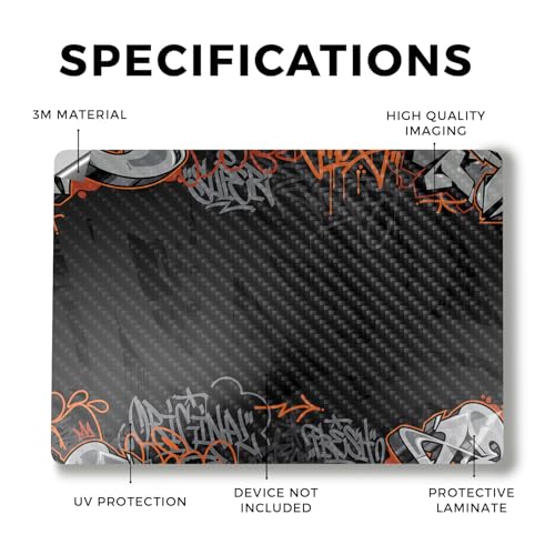 Image of Carbon Fiber Laptop Skin Compatible with Alienware M18 R2 (2024) - Orange Tag - Premium 3M Vinyl Protective Wrap Decal Cover - Easy to Apply | Crafted in The USA by MightySkins