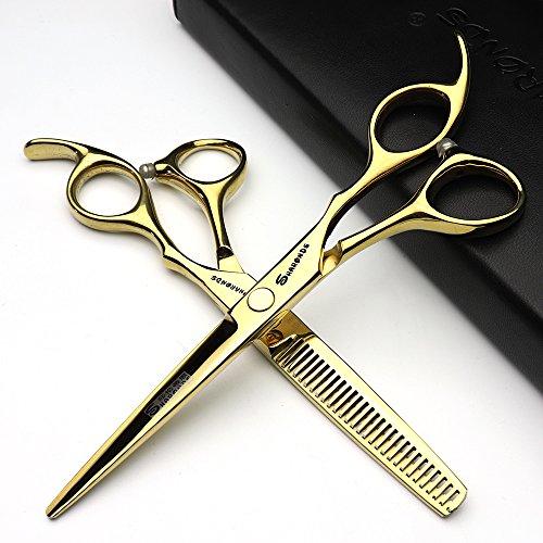 6 Pollici Ultra-Cheap Parrucchiere Parrucchiere Forbici Family Kids Hair Set Taglio Piatto + Forbici Per Sfoltire Oro